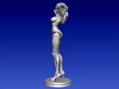 Scarlet Circuit  Cyberpunk Android Girl 3D print model