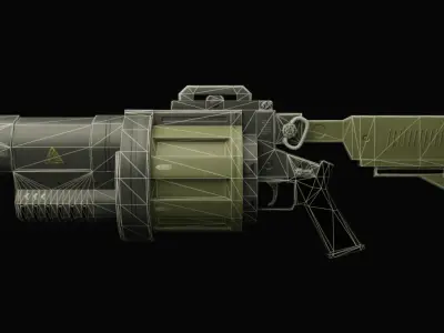 Sci Fi - Grenade launcher Low-poly 3D model