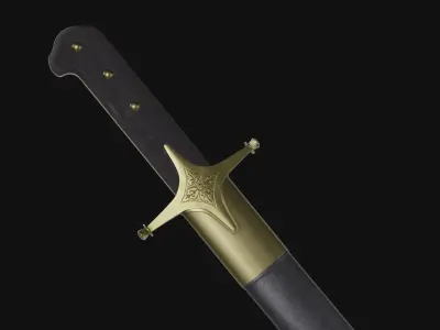 Karabela saber Low-poly 3D model