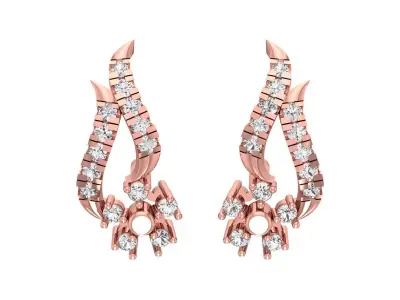 Antique Women Drop  Earrings 3dm STL OBJ FBX Render Details 3D print model