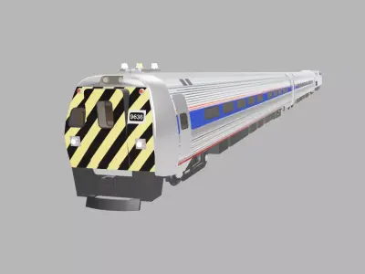 General Electric GE P42DC Genesis w Amfleet and Metroliner Low-poly 3D model