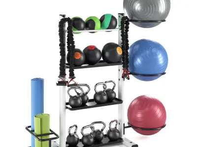 Fitness accessories rack 3D model