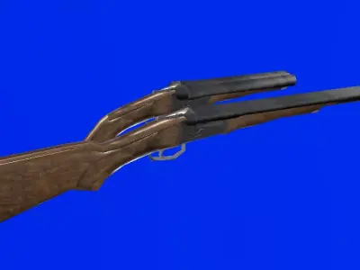 PSX Double Barrel Shotgun - Long  and Sawed-Off Low-poly 3D model