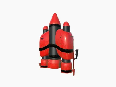 Jetpack D04 Red Black - SciFi Character Design Low-poly 3D model