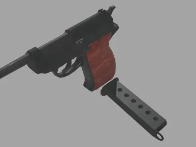 Walther P-38 Pistol Low-poly 3D model