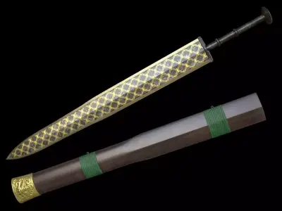   Fantasy Ancient Chinese Sword Low-poly 3D model