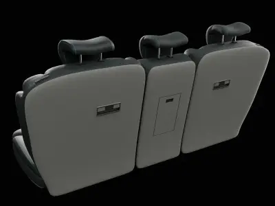 Car seat set Black 3D model