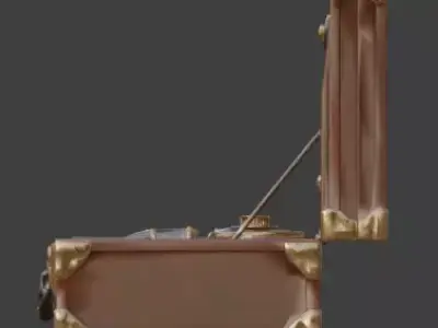 Stylized 3D Steampunk Open Mechanical Toolkit Low-poly 3D model