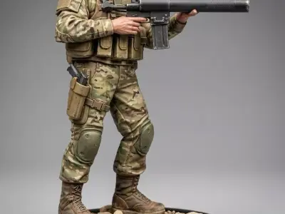 Military Model Collection Dioramas and Figures 10 Piece Pack 3D print model
