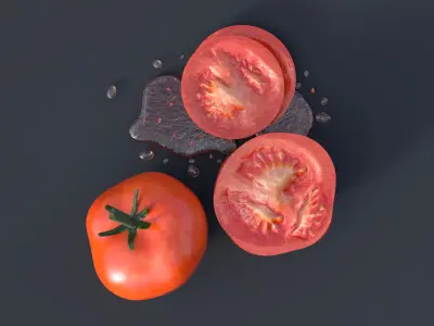 Tomato Realistic Low-poly 3D model
