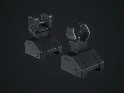 SIG SAUER Rear Flip Up Sights Low-poly 3D model
