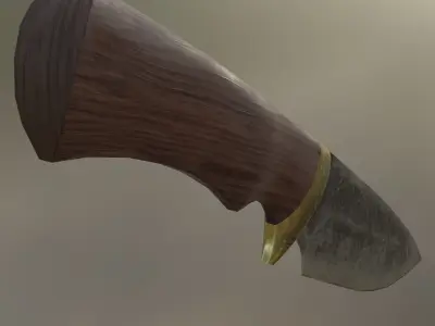 Hunting Camping Cooking and Survival Knife Low-poly 3D model