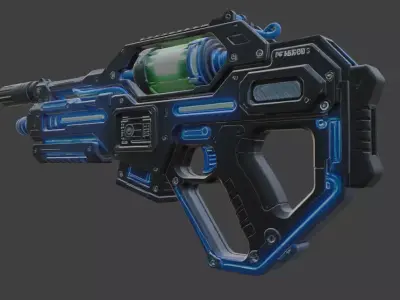 Futuristic Sci-Fi Energy Blaster Gun 3D Model 3D model