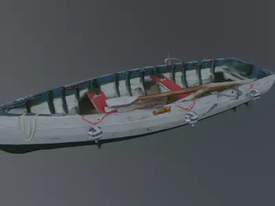 wooden boat  3D model