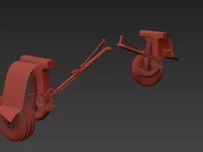 Landing Gear for Aircraft 2 Rear 3D model