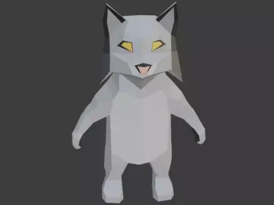 Low Poly Lynx wolf Low-poly 3D model