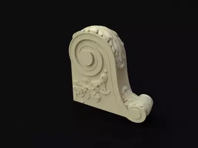 pilaster decorative scroll 3D model