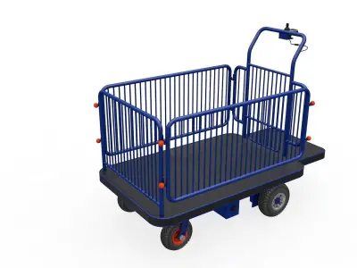 Market Trolley Transport Platform 3D model