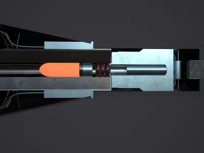 Little Boy Atomic bomb Cross Section Low-poly 3D model