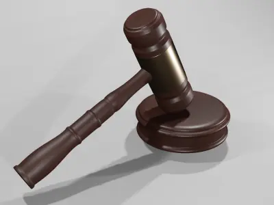 Judge Hammer Low-poly 3D model