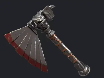 Fantasy Stylish- Axe of Skul Low-poly 3D model