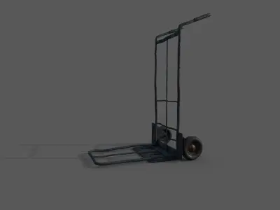 High details used wheel hand trolley Low-poly 3D model