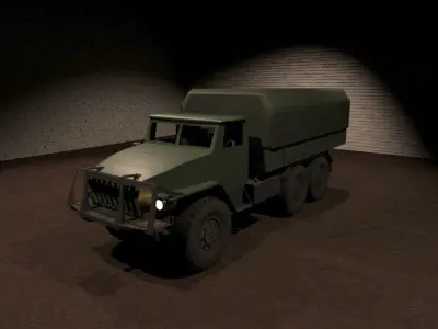 Ural-4320 military truck Low-poly 3D model