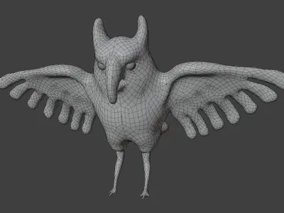 owlet animated Low-poly 3D model