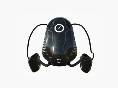 Jetpack H03 Black White - SciFi Character Design Low-poly 3D model