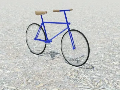 Bicycle on gravel 3D model