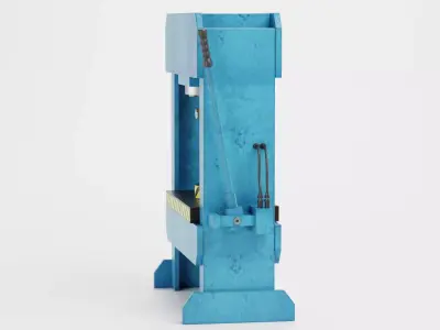 Hydraulic Press V2 - Optimized for Physics Simulations Low-poly 3D model