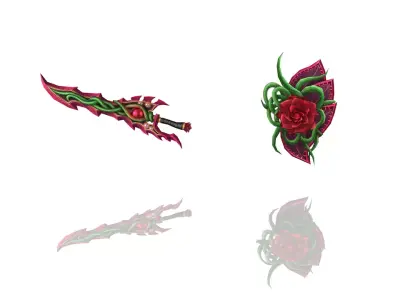 Rose Knight - Sword and Shield Low-poly 3D model