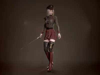 Red Admiral Lady Low-poly 3D model