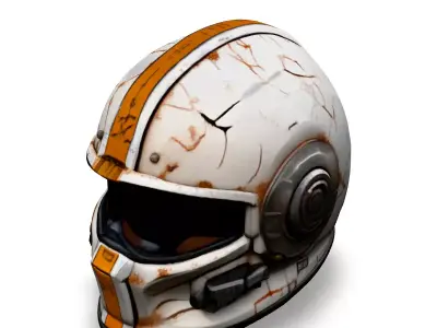 Scifi Helmet Weathered Combat Gear Low-poly 3D model