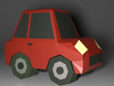 Low Poly Smart Mini Car 3D model Free low-poly 3D model