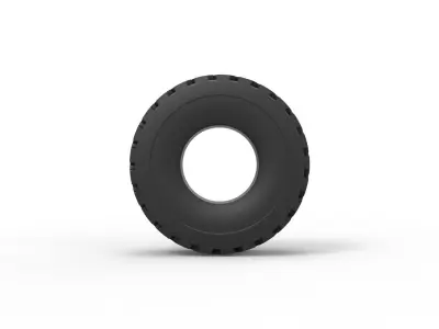 Military truck tire 11 Scale 1 to 25 3D print model