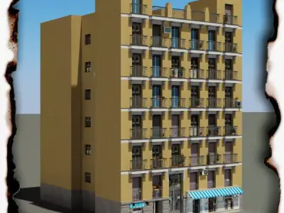 Building tall Low-poly 3D model purchase