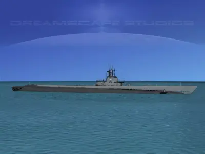 Gato Class Submarine SS-249 USS Flasher 3D model