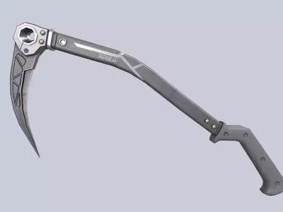 Ice axe Low-poly 3D model
