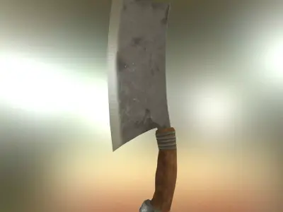 Iron Cleaver - Game Ready PBR Tool  Weapon Prop Low-poly 3D model