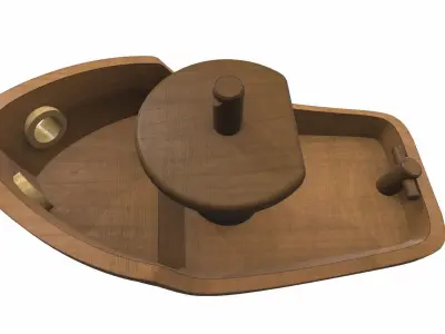 Free wooden ship toy Free 3D model