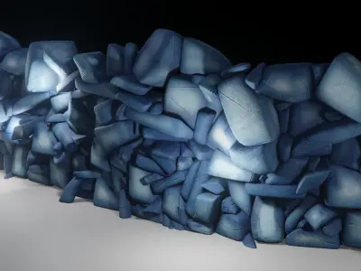 Wall Stylized Low-poly 3D model purchase