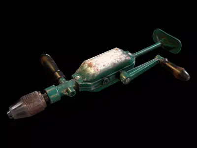 Drill game ready and pbr texture Low-poly 3D model