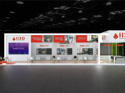 Exhibition Stand Stall Three Side Open 20X9 3D model