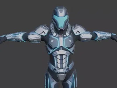 Futuristic Sci-Fi Soldier 3D Model 3D model buy
