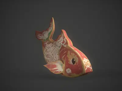 Fish Mascot Signage 3D model