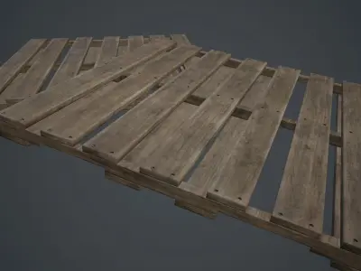 Wooden Pallet PBR Game Ready Low-poly 3D model
