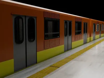 Vagon metro CDMX 3D model