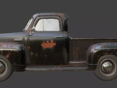 Vintage Rusty Pickup Truck 3D Model 3D model 36