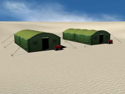 Big Army Tent Low-poly 3D model